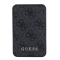 Guess Orjinal Lisanslı PU Deri 4G Desenli Metal Yazı Logolu Powerbank 5000mAh - Siyah