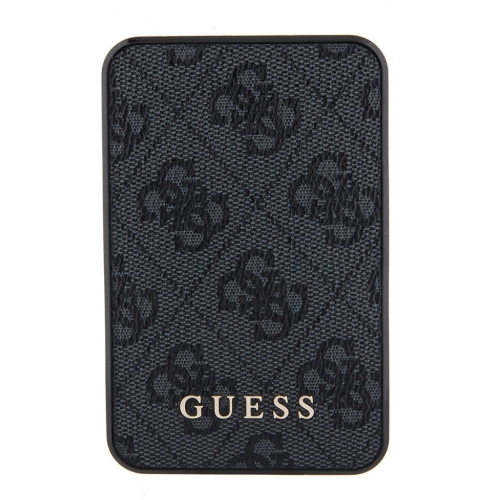 Guess Orjinal Lisanslı PU Deri 4G Desenli Metal Yazı Logolu Powerbank 5000mAh - Kahverengi