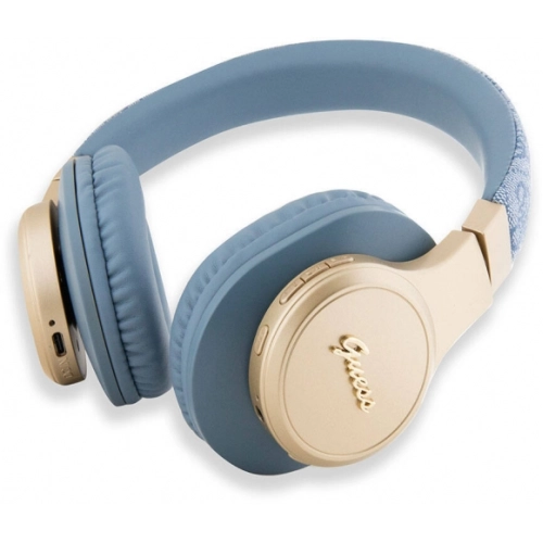 Guess Orjinal Lisanslı Script Gold Serisi Metal Yazı Logolu 4G Desenli Bluetooth Kulaklık - Kahve