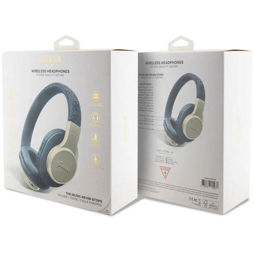 Guess Orjinal Lisanslı Script Gold Serisi Metal Yazı Logolu 4G Desenli Bluetooth Kulaklık - Pembe