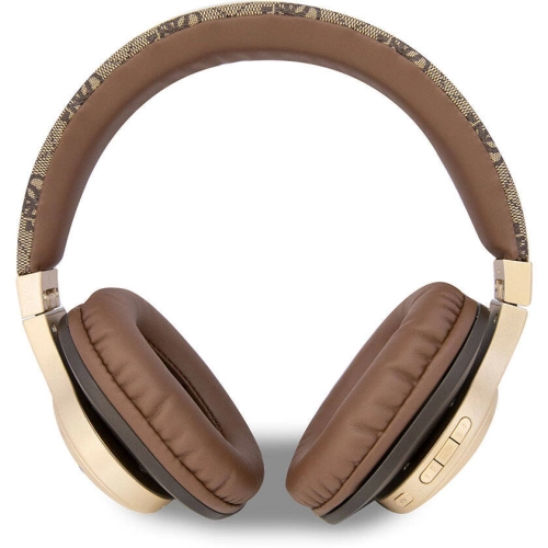 Guess Orjinal Lisanslı Script Gold Serisi Metal Yazı Logolu 4G Desenli Bluetooth Kulaklık - Kahverengi