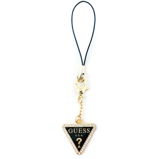 Guess Orjinal Lisanslı Taşlı Üçgen Logolu Telefon Askı İpi - Gold