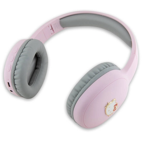 Hello Kitty Orjinal Lisanslı Ayarlanabilir Metal Kitty Logolu Oval Bluetooth 5.3 Kulaklık - Pembe