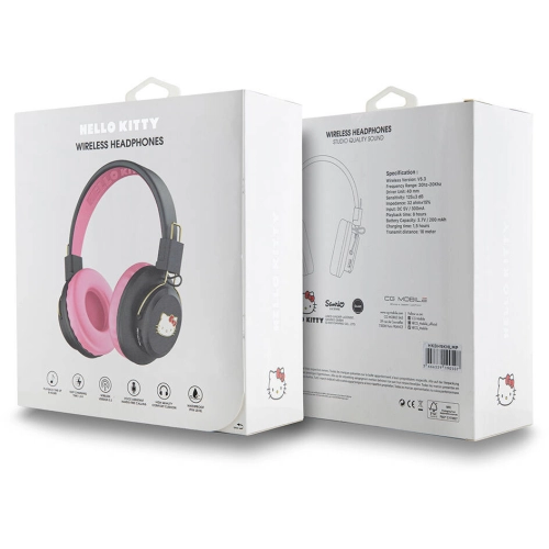 Hello Kitty Orjinal Lisanslı Ayarlanabilir Metal Kitty Logolu Yuvarlak Bluetooth 5.3 Kulaklık - Pembe