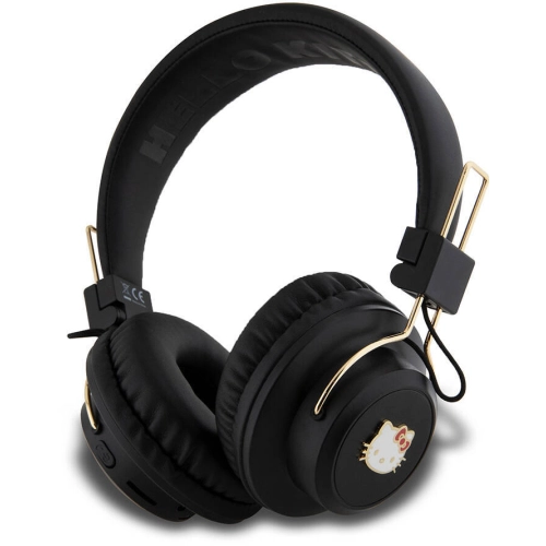 Hello Kitty Orjinal Lisanslı Ayarlanabilir Metal Kitty Logolu Yuvarlak Bluetooth 5.3 Kulaklık - Siyah