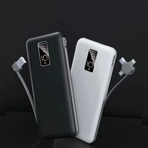 Hızlı Şarj Led Göstergeli Zore PW-05 Micro Lightning Type-C Kablolu Taşınabilir Powerbank 10000mAh - Beyaz