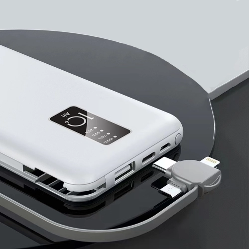 Hızlı Şarj Led Göstergeli Zore PW-05 Micro Lightning Type-C Kablolu Taşınabilir Powerbank 10000mAh - Siyah