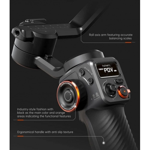 Hohem iSteady M6 3 Eksenli El Tipi AI Yapay Zeka Görüş Sensörlü Gimbal Stabilizatör - Siyah
