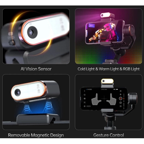 Hohem iSteady M6 3 Eksenli El Tipi AI Yapay Zeka Görüş Sensörlü Gimbal Stabilizatör - Siyah