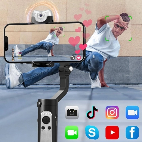 Hohem iSteady VS2 3 Eksenli El Tipi AI Yapay Zeka Görüş Sensörlü Gimbal Stabilizatör - Siyah