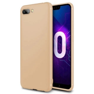 Honor 10 Kılıf İnce Soft Mat Renkli Esnek Silikon Kapak - Gold