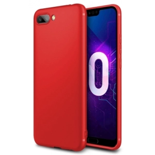 Honor 10 Kılıf İnce Soft Mat Renkli Esnek Silikon Kapak - Kırmızı