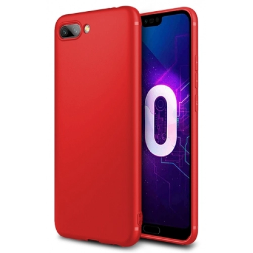 Honor 10 Kılıf İnce Soft Mat Renkli Esnek Silikon Kapak - Kırmızı
