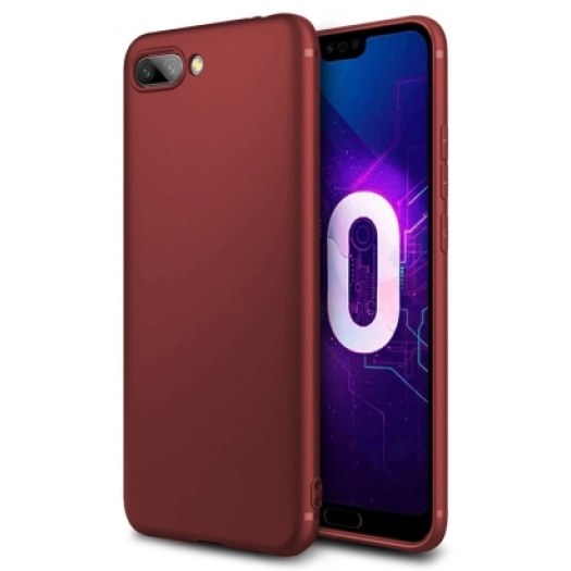 Honor 10 Kılıf İnce Soft Mat Renkli Esnek Silikon Kapak - Mürdüm