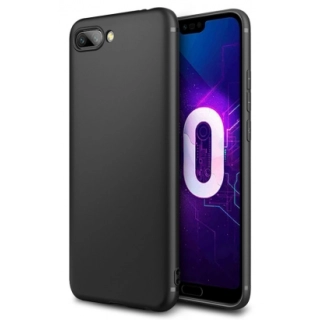 Honor 10 Kılıf İnce Soft Mat Renkli Esnek Silikon Kapak - Siyah