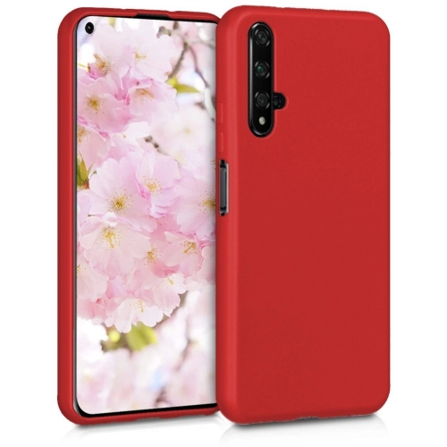 Honor 20 Kılıf İnce Soft Mat Renkli Esnek Silikon Kapak - Kırmızı