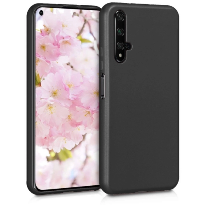 Honor 20 Kılıf İnce Soft Mat Renkli Esnek Silikon Kapak - Siyah
