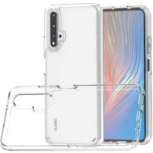 Honor 20 Kılıf Korumalı Kenarları Silikon Arkası Sert Coss Kapak - Şeffaf