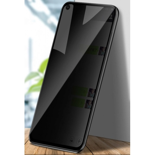 Honor 20 Kırılmaz Cam 5D Ekran Koruyucu Karartmalı Hayalet Cam Privacy Tam Kapatan - Siyah