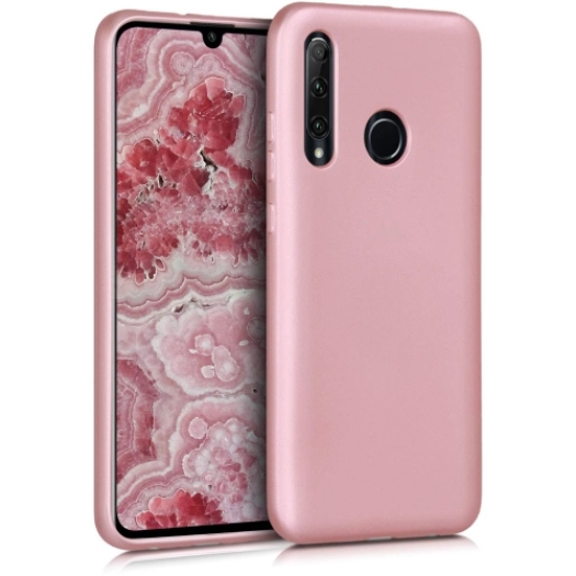 Honor 20 Lite Kılıf İnce Soft Mat Renkli Esnek Silikon Kapak - Rose Gold