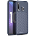 Honor 20 Lite Kılıf Silikon Parmak İzi Bırakmayan Karbon Soft Negro Kapak - Lacivert