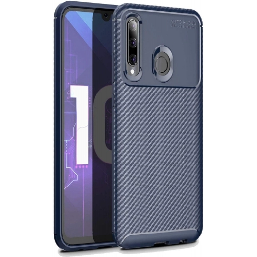 Honor 20 Lite Kılıf Silikon Parmak İzi Bırakmayan Karbon Soft Negro Kapak - Lacivert