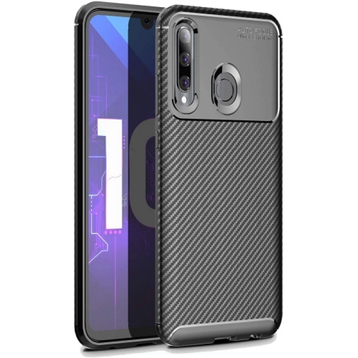 Honor 20 Lite Kılıf Silikon Parmak İzi Bırakmayan Karbon Soft Negro Kapak - Siyah