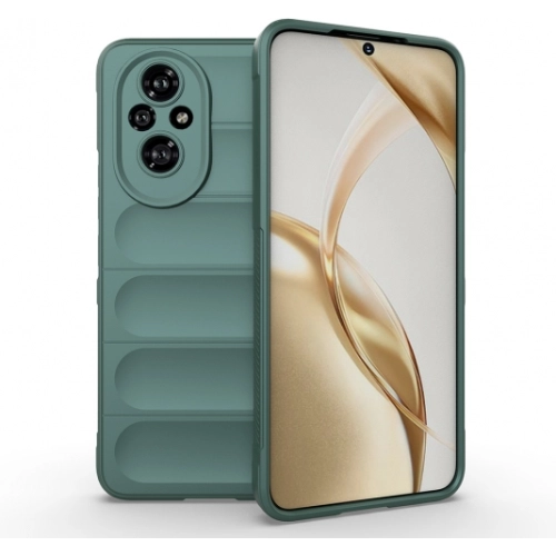 Honor 200 Kılıf Esnek TPU Oyuklu Arka Yüzey Tasarımlı Zore Etnik Silikon Kapak - Koyu Yeşil