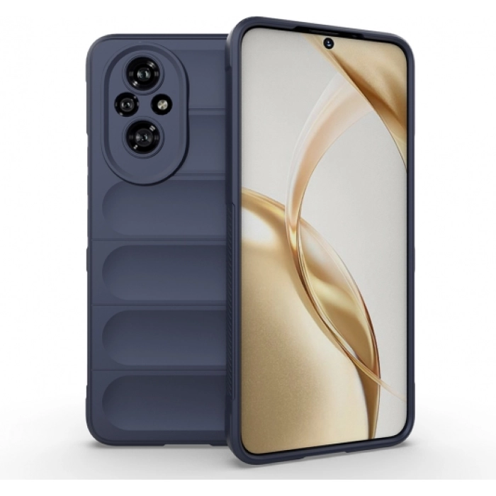 Honor 200 Kılıf Esnek TPU Oyuklu Arka Yüzey Tasarımlı Zore Etnik Silikon Kapak - Lacivert