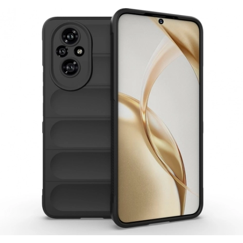 Honor 200 Kılıf Esnek TPU Oyuklu Arka Yüzey Tasarımlı Zore Etnik Silikon Kapak - Siyah