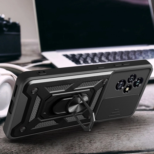 Honor 200 Kılıf Zırhlı Standlı Silikon Sürgülü Kamera Korumalı Tank Kapak - Mavi