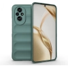 Honor 200 Pro Kılıf Esnek TPU Oyuklu Arka Yüzey Tasarımlı Zore Etnik Silikon Kapak - Koyu Yeşil