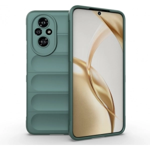 Honor 200 Pro Kılıf Esnek TPU Oyuklu Arka Yüzey Tasarımlı Zore Etnik Silikon Kapak - Koyu Yeşil