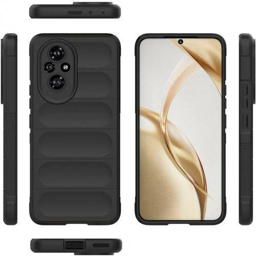 Honor 200 Pro Kılıf Esnek TPU Oyuklu Arka Yüzey Tasarımlı Zore Etnik Silikon Kapak - Koyu Yeşil