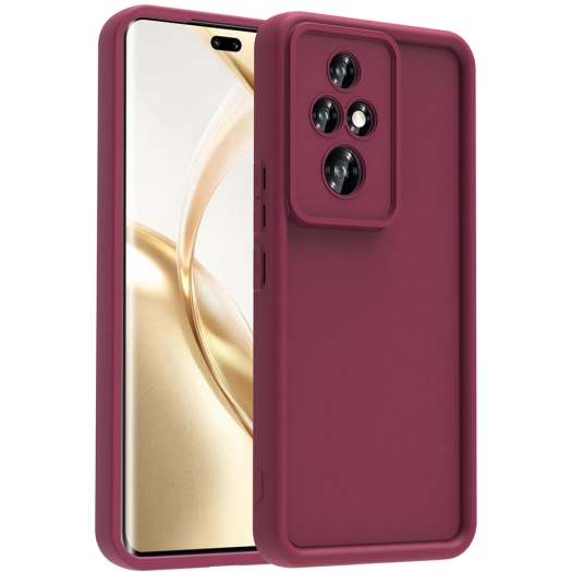 Honor 200 Pro ile Uyumlu Kılıf Kamera Korumalı Silikon Ananas Kapak - Mürdüm