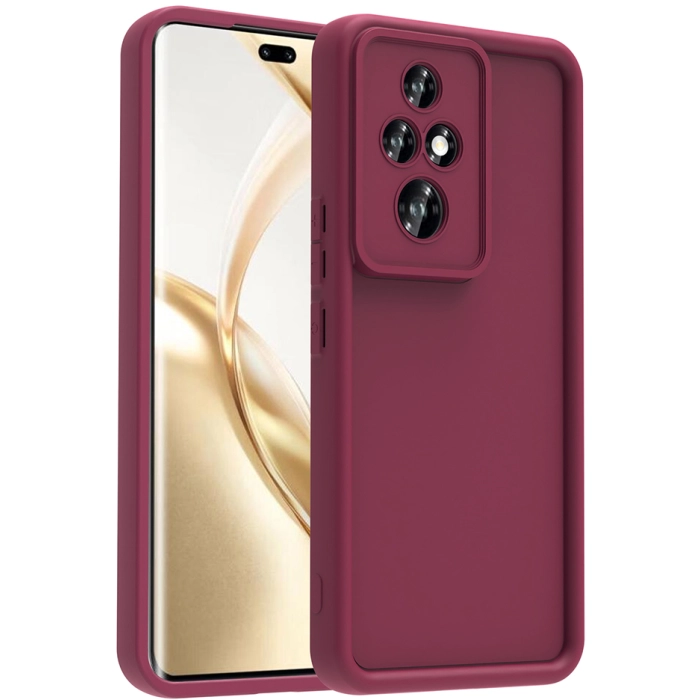 Honor 200 Pro ile Uyumlu Kılıf Kamera Korumalı Silikon Ananas Kapak - Mürdüm