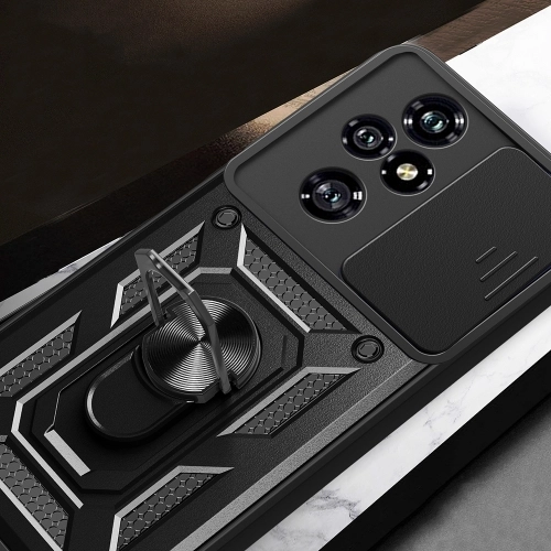 Honor 200 Pro Kılıf Zırhlı Standlı Silikon Sürgülü Kamera Korumalı Tank Kapak - Mavi