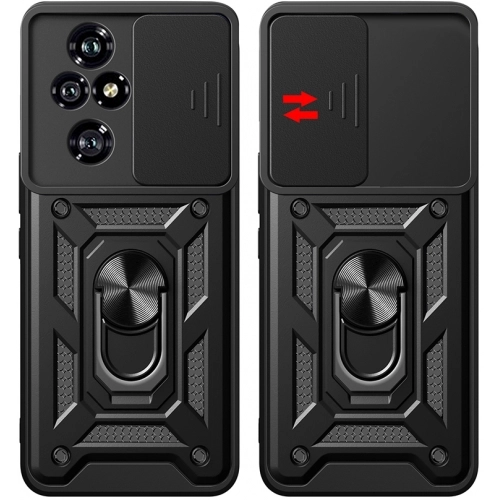 Honor 200 Pro Kılıf Zırhlı Standlı Silikon Sürgülü Kamera Korumalı Tank Kapak - Mavi