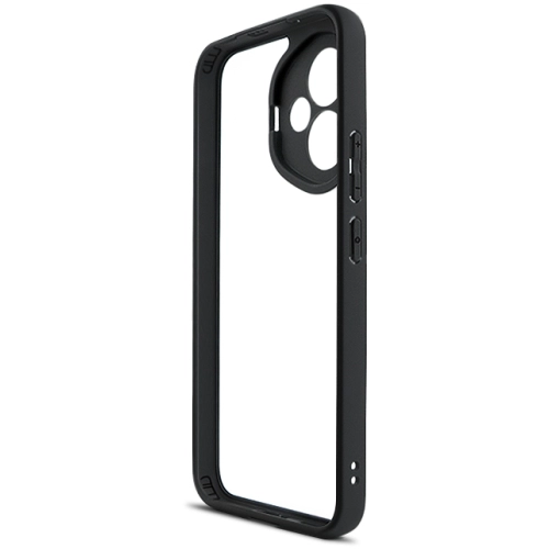 Honor 400 Kılıf Arkası Şeffaf Kenarları Silikon Lüks Roll Kapak - Siyah