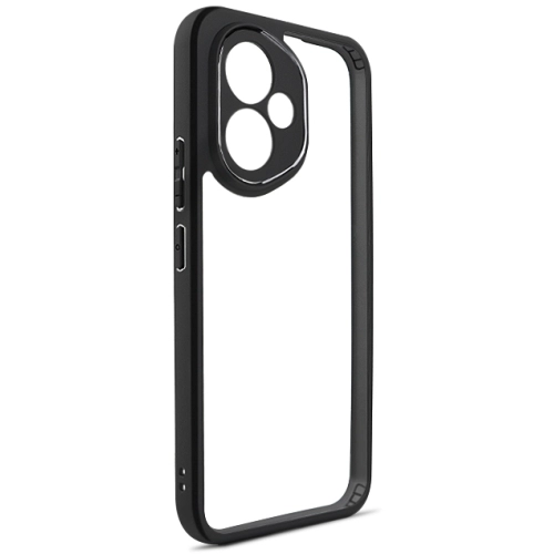 Honor 400 Kılıf Arkası Şeffaf Kenarları Silikon Lüks Roll Kapak - Siyah