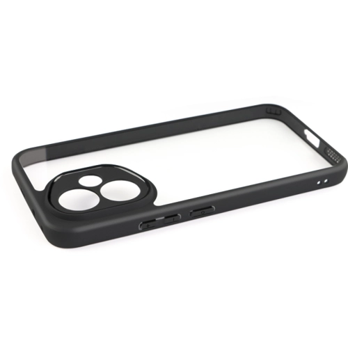 Honor 400 Kılıf Arkası Şeffaf Kenarları Silikon Lüks Roll Kapak - Siyah