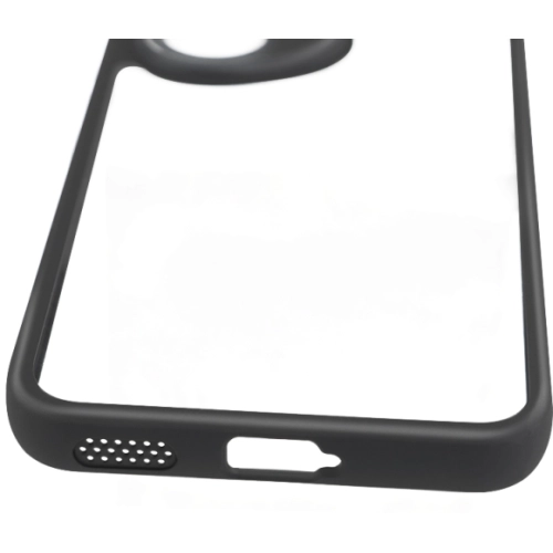 Honor 400 Kılıf Arkası Şeffaf Kenarları Silikon Lüks Roll Kapak - Siyah