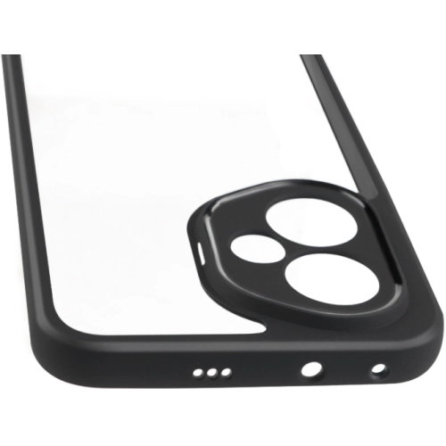 Honor 400 Kılıf Arkası Şeffaf Kenarları Silikon Lüks Roll Kapak - Siyah