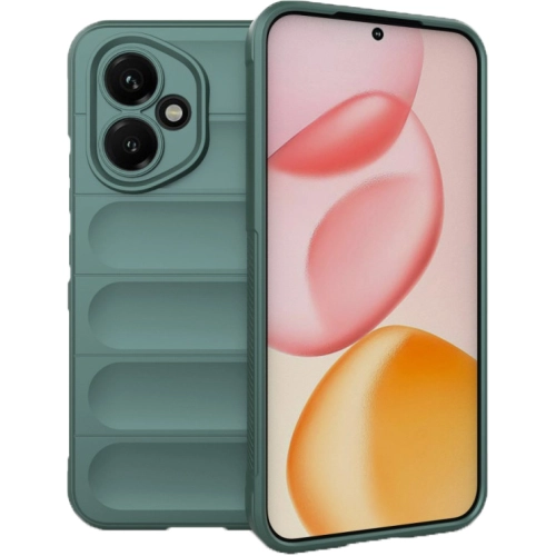 Honor 400 Kılıf Esnek TPU Oyuklu Arka Yüzey Tasarımlı Zore Etnik Silikon Kapak - Koyu Yeşil