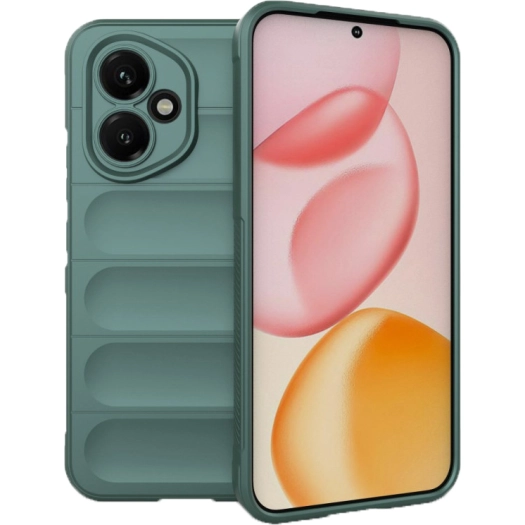 Honor 400 Kılıf Esnek TPU Oyuklu Arka Yüzey Tasarımlı Zore Etnik Silikon Kapak - Koyu Yeşil