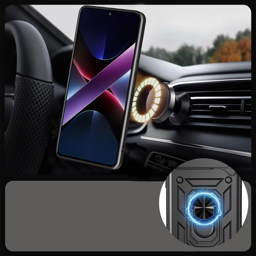 Honor 400 Kılıf Zırhlı Standlı Silikon Sürgülü Kamera Korumalı Tank Kapak - Mavi