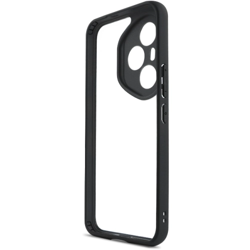 Honor 400 Pro Kılıf Arkası Şeffaf Kenarları Silikon Lüks Roll Kapak - Siyah