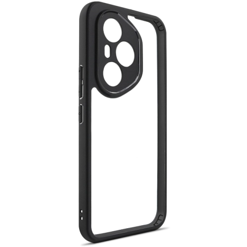 Honor 400 Pro Kılıf Arkası Şeffaf Kenarları Silikon Lüks Roll Kapak - Siyah