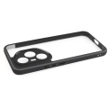 Honor 400 Pro Kılıf Arkası Şeffaf Kenarları Silikon Lüks Roll Kapak - Siyah