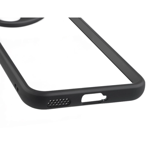 Honor 400 Pro Kılıf Arkası Şeffaf Kenarları Silikon Lüks Roll Kapak - Siyah